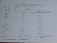 沈阳医院检查报告单